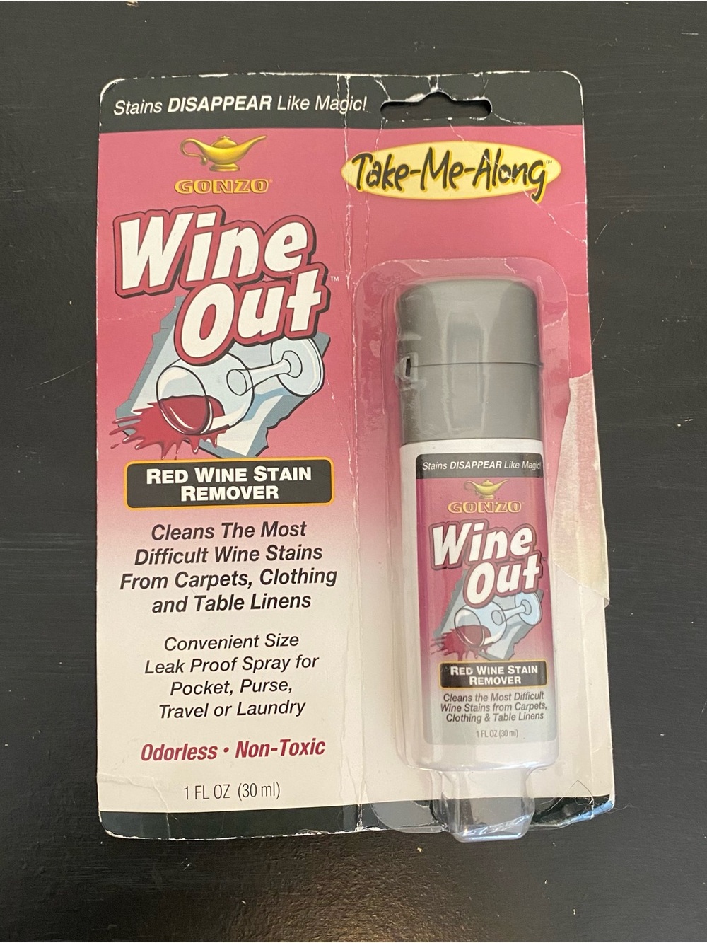 Gonzo Wine Out Red Wine Stain Remover 1 Oz Travel Size Discontinued